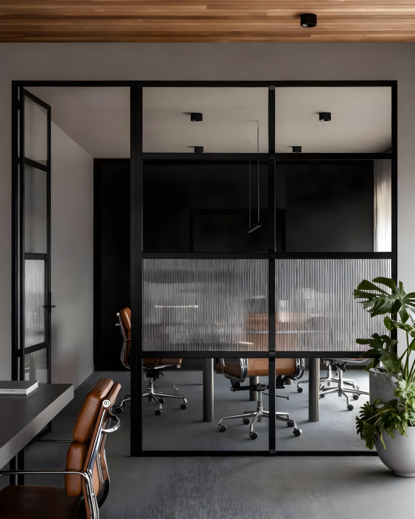 glass partition in office spaces, office spaces designs, commercial interior design, meeting room lounge, conference room, meeting room